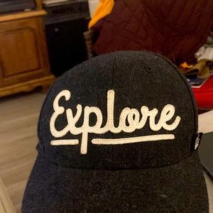 A North Face hat that says explore. Small/medium.